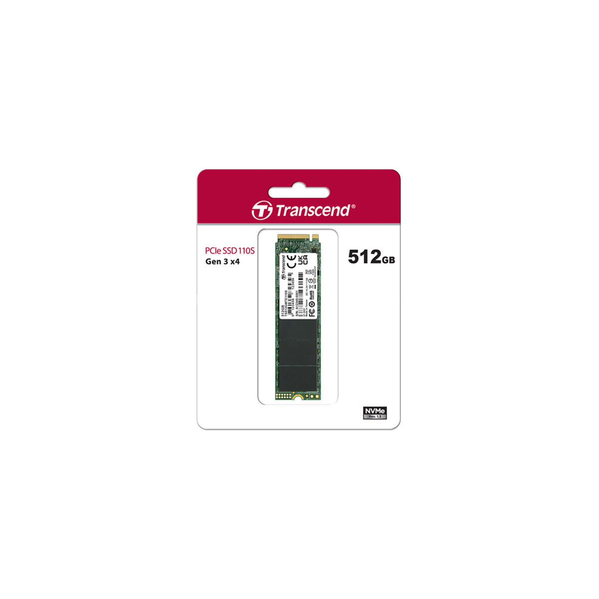 Transcend PCIe NVMe M.2 SuperSpeed SSD MTE 110s 512 GB NEW