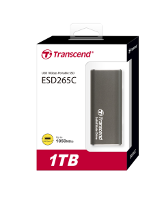 TRANSCEND - TS1TESD265C-1TB, External SSD, ESD265C, USB 3.1 Gen 2, Type - C + TYPE A CABLE - METAL CASING 