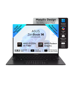ASUS ZENBOOK 14 OLED - UM3406GA - AMD AI RYZEN 7 445 | 16 GB RAM | 512GB SSD PCIe Gen 4 | 14 inch OLED Touch Screen | Genuine Win 11 | JADE BLACK | NUMPAD | 2 Year Int'l Warranty | 1 Year Perfect Warranty