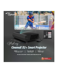 Optoma Cinemax D2+ - (3000 Lumens) 4K UHD, DLP, Ultra Short Throw, Home Cinema Gaming Projector with Built-in speaker