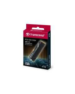 TRANSCEND - TS4TMTE250H - MTE250H 4TB, M.2 2280, PCIe Gen4x4, M-Key, 3D TLC, with Dram ( Metal Heatsink )  - GEN 4 -  upto 7500 MB/s 
