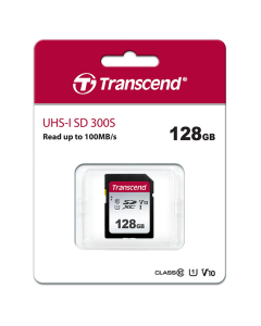 TRANSCEND TS128GSDC300S- CLASS-10, UHS-I-U1, V10 - 128GB-SD-Card